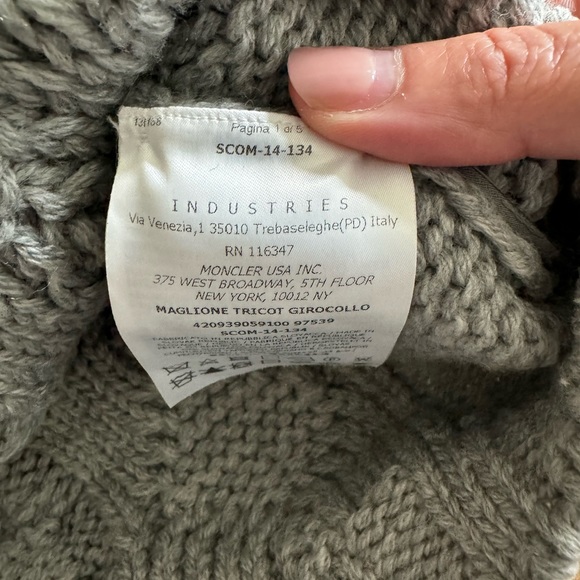 Gray Moncler Cable Knit Sweater - Size Small - Picture 9 of 11
